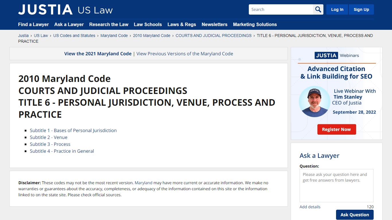 2010 Maryland Code - Justia Law
